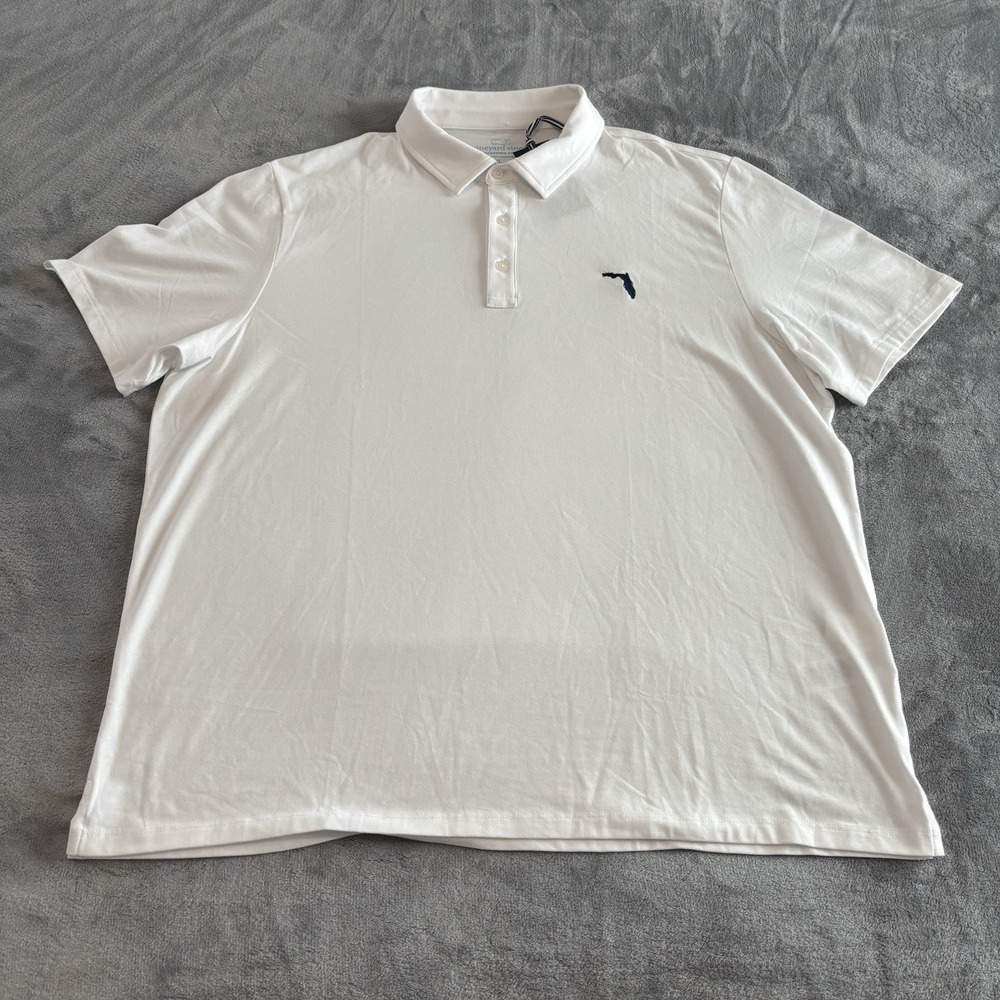 Vineyard Vines Edgartown Polo Shirt‎ Mens XL White Florida Whale Logo NWT
